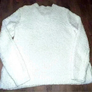 Marled soft white knotted sweater